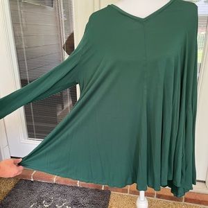 Logo Lori Goldstein Xl Dark Green Tunic Full Length Sleeve